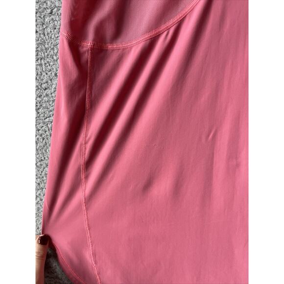 Lululemon Tank Top Medium 8 Mesh Panel Wide Strap Stretchy Salmon Pink Athletic - Picture 9 of 16